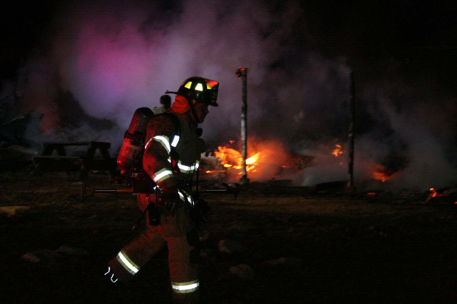 Mobile Home in Rural Area Burns to the Ground